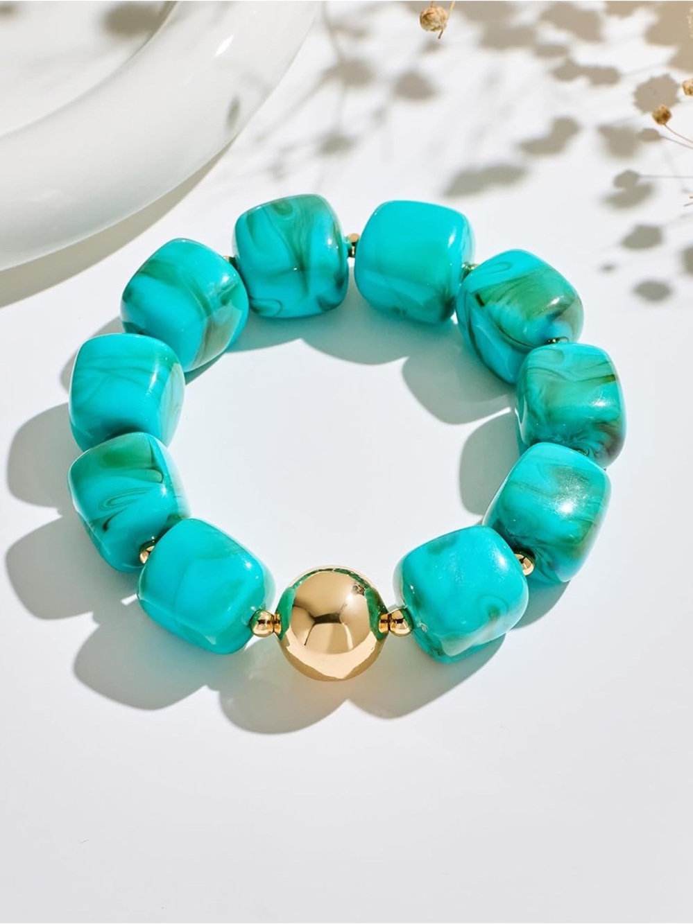 Turquoise Beaded Stretch Bracelet